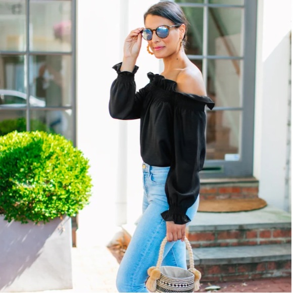 Black Off the Shoulder Marguerite Blouse
TUCKERNUCK - Picture 2 of 11